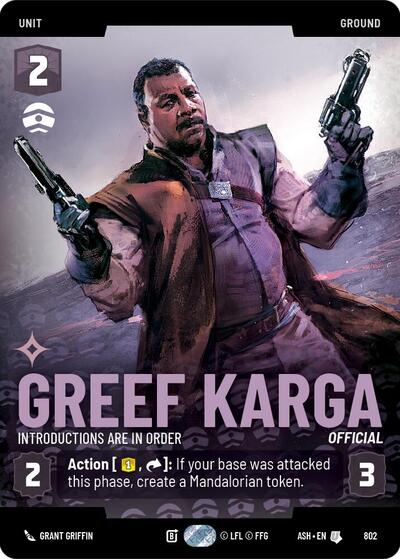 Greef Karga - Introductions are in Order - 802 - Uncommon (Prestige) - Ashes of the Empire
