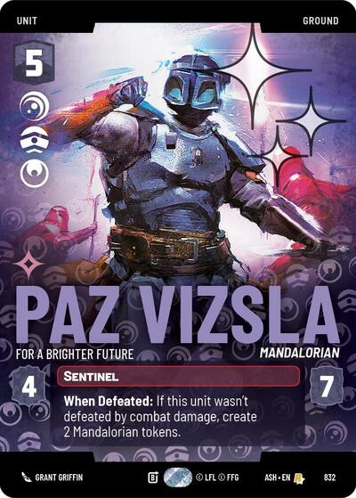 Paz Vizsla - For a Brighter Future - 832 - Rare (Prestige Foil) - Ashes of the Empire