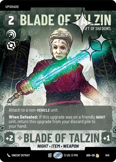 Blade of Talzin - A Gift of Shadows - 840 - Rare (Prestige Foil) - Ashes of the Empire