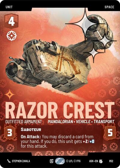 Razor Crest - Outfitted Armament - 852 - Uncommon (Prestige Foil) - Ashes of the Empire