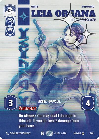 Leia Organa - Vigilant for Danger - 866 - Special (Prestige Foil) - Ashes of the Empire
