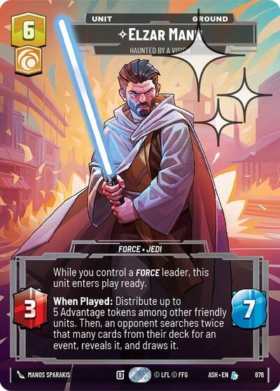 Elzar Mann - Haunted by a Vision - 876 - Legendary (Prestige Foil) - Ashes of the Empire