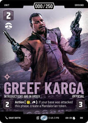 Greef Karga - Introductions are in Order (Serialized) - 896 - Uncommon - Ashes of the Empire