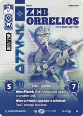 Zeb Orrelios - Fists Work Every Time (Serialized) - 918 - Legendary - Ashes of the Empire