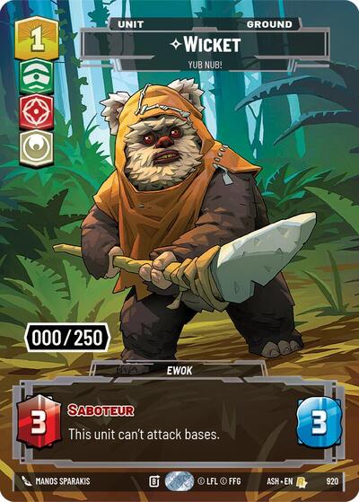 Wicket - Yub Nub! (Serialized) - 920 - Rare - Ashes of the Empire
