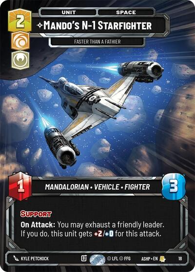 Mando's N-1 Starfighter - Faster than a Fathier - 18 - Rare - Ashes of the Empire - Weekly Play Promos