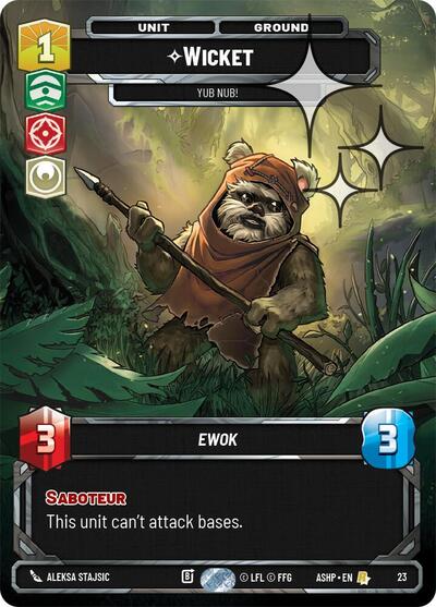 Wicket - Yub Nub! - 23 - Rare (Foil) - Ashes of the Empire - Weekly Play Promos