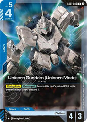Unicorn Gundam (Unicorn Mode) - GD01-005 - RARE - Deck Build Box Freedom Ascension
