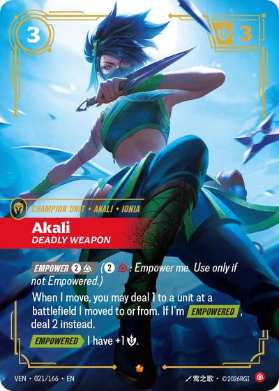 Akali, Deadly Weapon - 021/166 - Epic - Vendetta