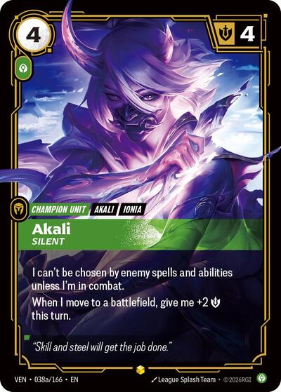 Akali, Silent - 038a/166 - Showcase (Alternate Art) - Vendetta