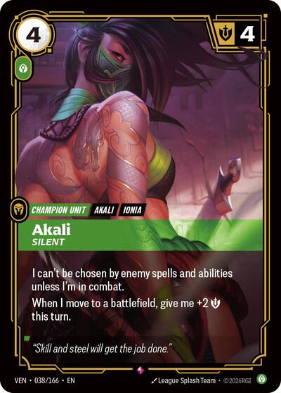 Akali, Silent - 038/166 - Rare - Vendetta