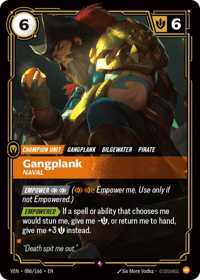 Gangplank, Naval - 086/166 - Rare - Vendetta