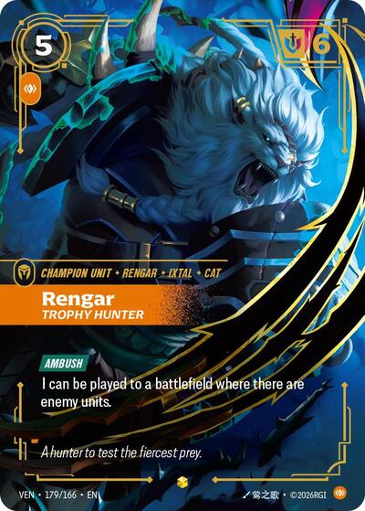 Rengar, Trophy Hunter - 179/166 - Showcase (Overnumbered) - Vendetta