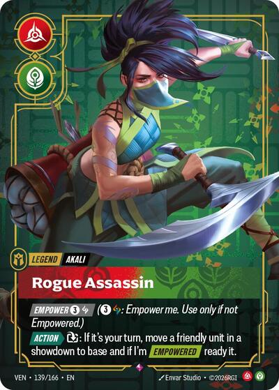 Akali, Rogue Assassin - 139/166 - Rare - Vendetta