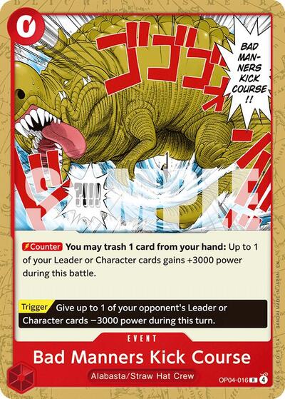Bad Manners Kick Course - OP04-016 - Rare - RED Monkey.D.Luffy