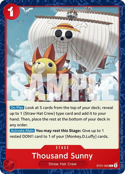 Thousand Sunny - ST31-005 - Common - RED Monkey.D.Luffy