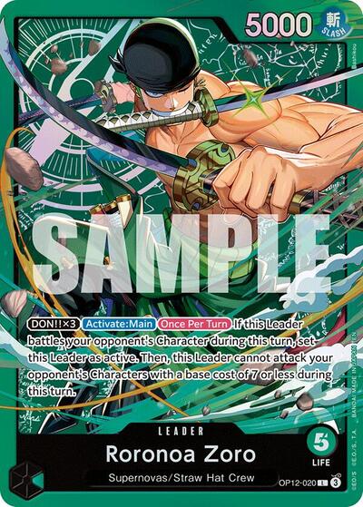 Roronoa Zoro - OP12-020 - Leader - GREEN Roronoa Zoro