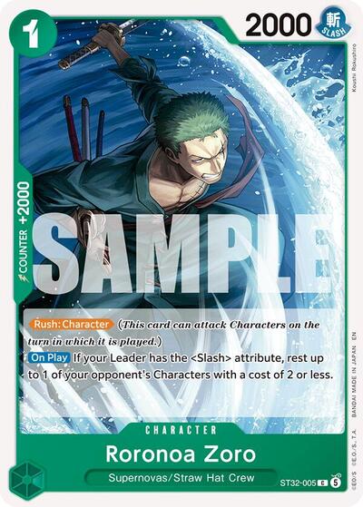 Roronoa Zoro - ST32-005 - Common - GREEN Roronoa Zoro