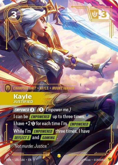 Kayle, Justified - 185/166 - Showcase (Overnumbered) - Vendetta