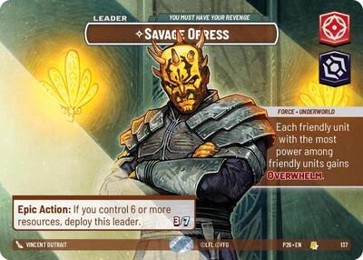 Savage Opress - You Must Have Your Revenge (Prize Wall) - 137 - Rare - Galactic Championship 2026
