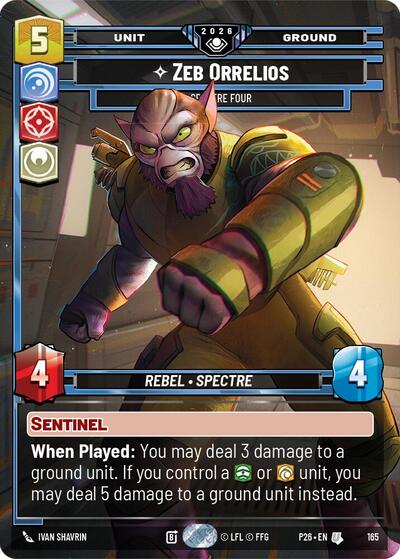 Zeb Orellios - Spectre Four - 165 - Uncommon - Galactic Championship 2026