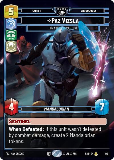 Paz Vizsla - For a Brighter Future - 190 - Rare - Galactic Championship 2026