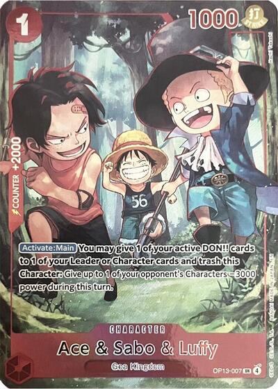 Ace & Sabo & Luffy - OP13-007 - Super Rare (English Version 3rd Anniversary Set) - One Piece Promotion Cards