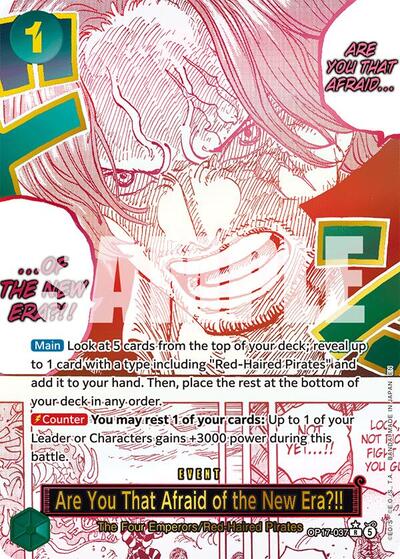 Are You That Afraid of the New Era?! - OP17-037 - Rare (Alternate Art) - The World's Strongest Warriors