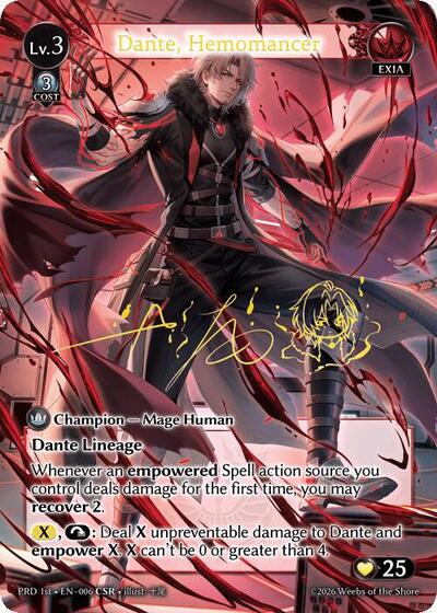 Dante, Hemomancer - 006 - Collector Super Rare - .asphodel/paradise