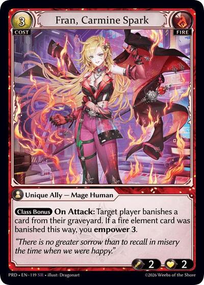 Fran, Carmine Spark - 119 - Super Rare - .asphodel/paradise