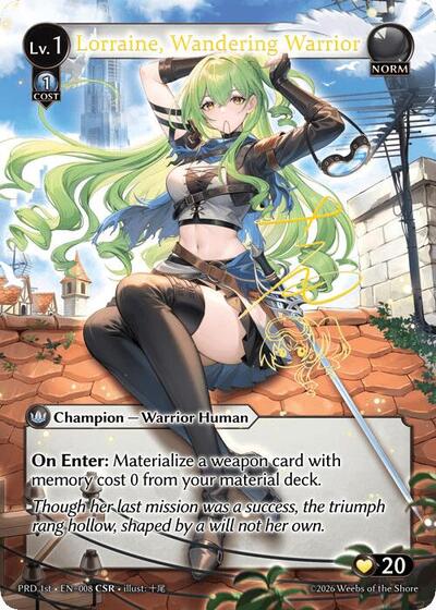 Lorraine, Wandering Warrior - 008 - Collector Super Rare - .asphodel/paradise