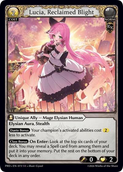 Lucia, Reclaimed Blight - 073 - Super Rare - .asphodel/paradise