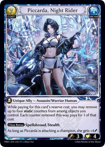 Piccarda, Night Rider - 216 - Super Rare - .asphodel/paradise