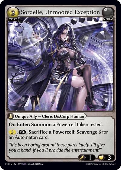 Sordelle, Unmoored Exception - 089 - Super Rare - .asphodel/paradise