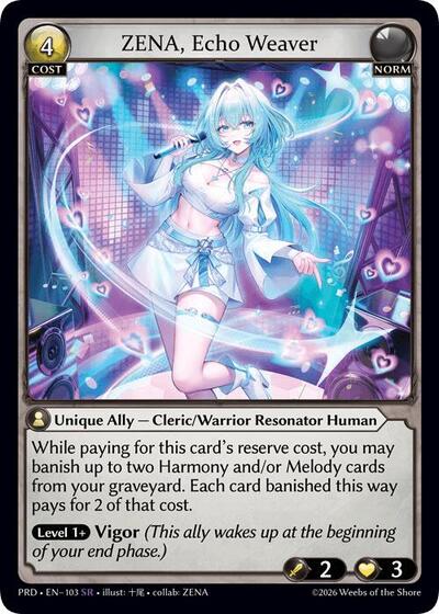 ZENA, Echo Weaver - 103 - Super Rare - .asphodel/paradise