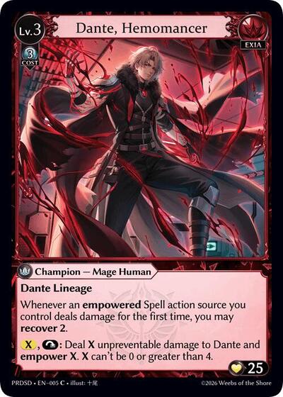 Dante, Hemomancer - 005 - Common - .asphodel/paradise Starter Decks