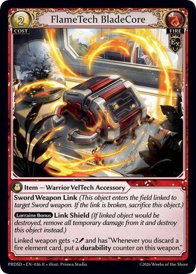FlameTech BladeCore - 036 - Rare - .asphodel/paradise Starter Decks