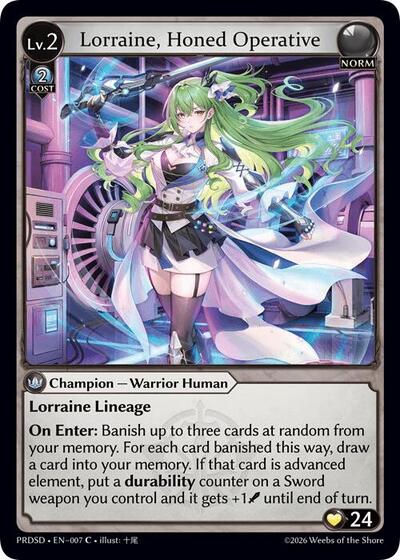 Lorraine, Honed Operative - 007 - Common - .asphodel/paradise Starter Decks