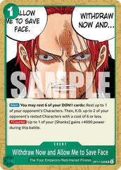 Withdraw Now and Allow Me to Save Face - OP17-036 - Uncommon - The World's Strongest Warriors