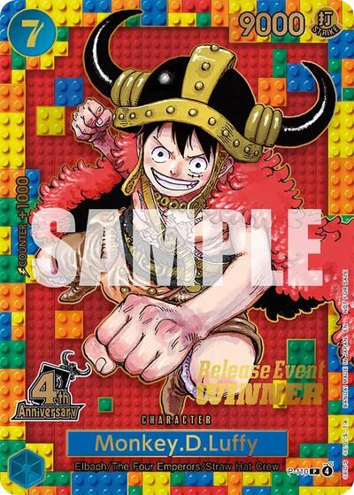 Monkey.D.Luffy (4th Anniversary) (Winner) - P-110 - Promo - One Piece Promotion Cards