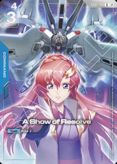 A Show of Resolve (1st Anniversary Event) - GD01-100 - UNCOMMON - Gundam Promotional Cards