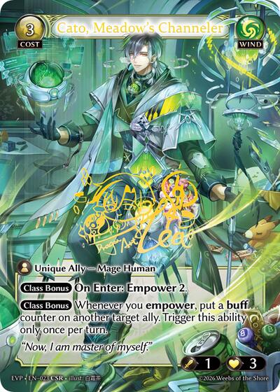 Cato, Meadow's Channeler - 023 - Collector Super Rare - .asphodel/paradise Event Pack