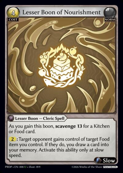 Lesser Boon of Nourishment - 008 - Uncommon - .asphodel/paradise: Pantheon