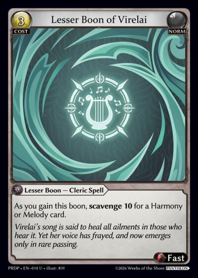 Lesser Boon of Virelai - 014 - Uncommon - .asphodel/paradise: Pantheon
