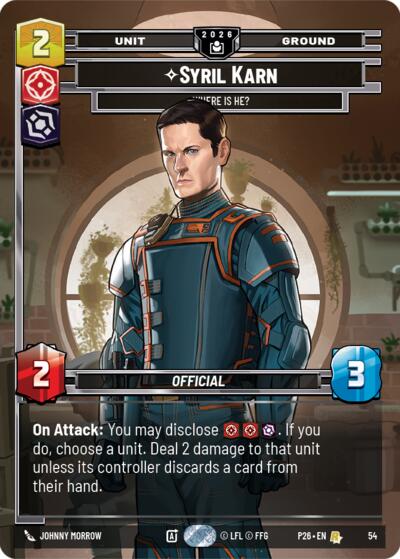 Syril Karn - Where Is He? - 54 - Rare - Sector and Regional Promos: Season 2
