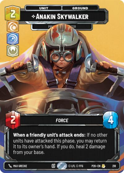 Anakin Skywalker - Prescient Podracer - 218 - Rare (Foil) - Sector and Regional Promos: Season 2