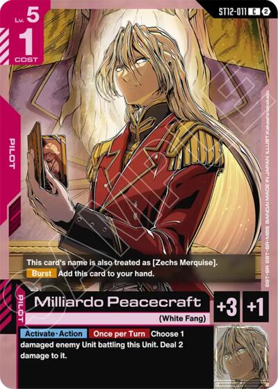 Milliardo Peacecraft - ST12-011 - COMMON - Starter Deck 12: Raging Onslaught