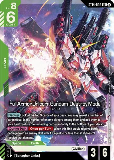 Full Armor Unicorn Gundam (Destroy Mode) - ST14-006 - LEGEND RARE - Starter Deck 14: Heavy Dominion