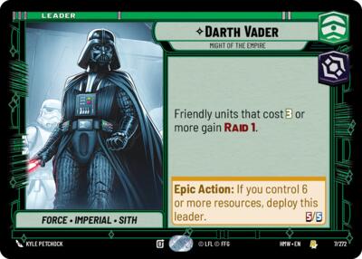 Darth Vader - Might of the Empire - 7/272 - Rare - Homeworlds