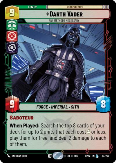 Darth Vader - Any Methods Necessary - 43/272 - Legendary - Homeworlds